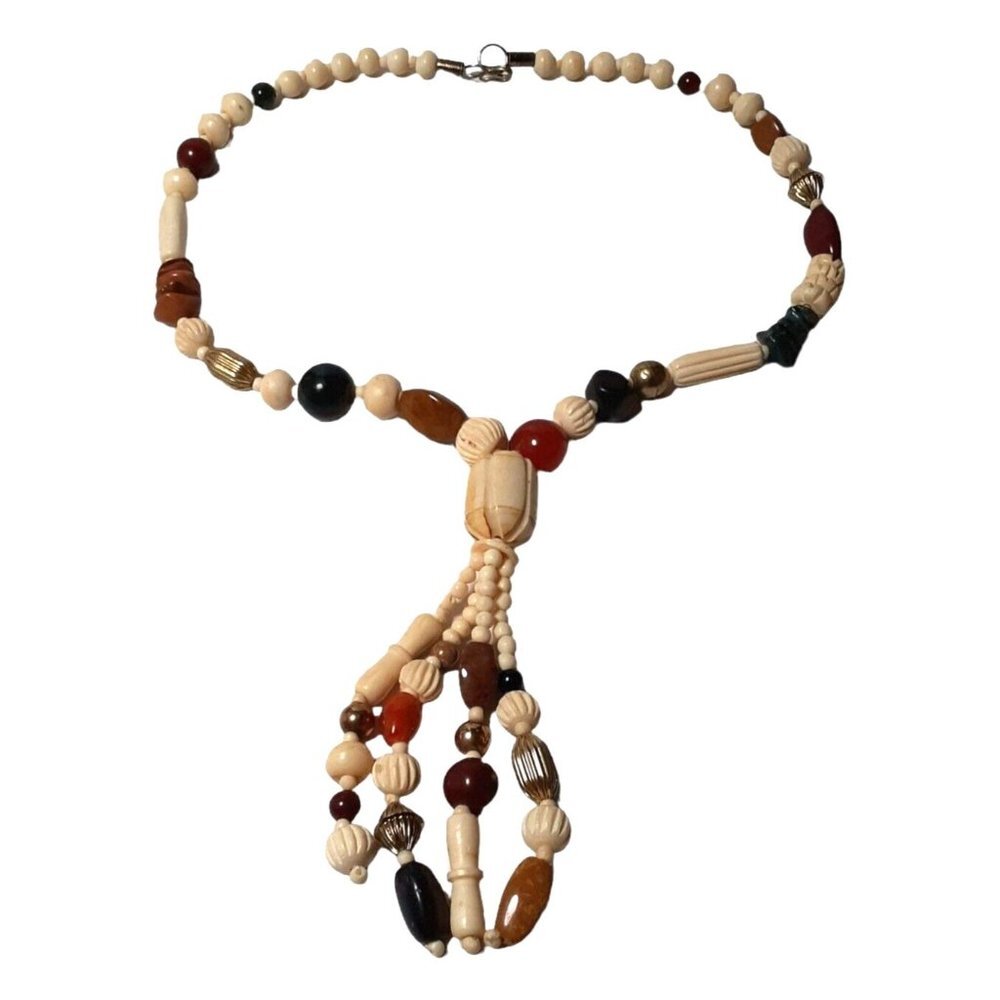 Travel Souvenir Mixed Materials Beaded Tasseled Pendant